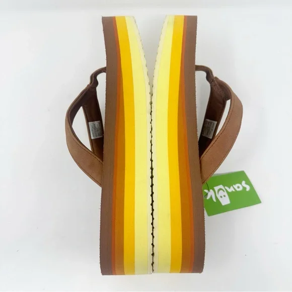 Sanuk Stacker Platform Flip Flop Sandals - Picture 8 of 10